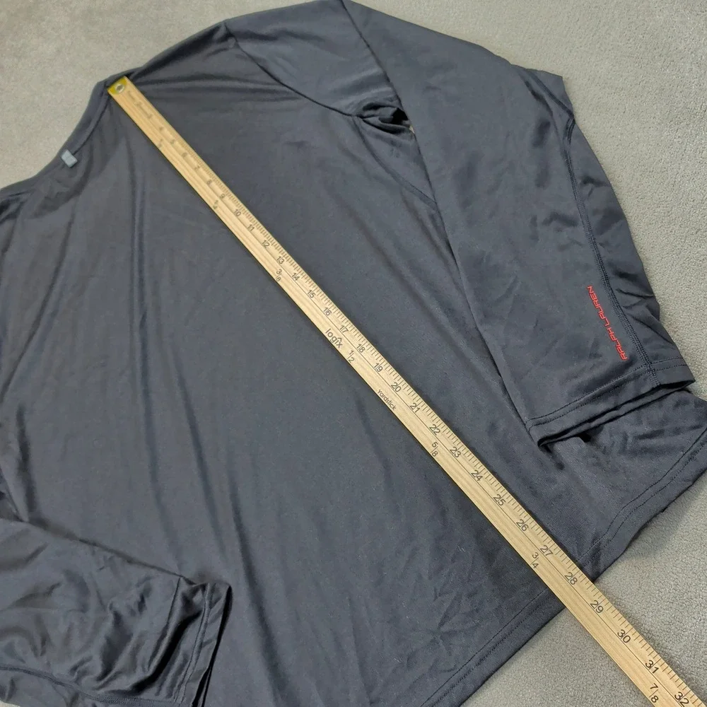 Polo Ralph Lauren XL Mens Black Performance Long Sleeve Shirt Red Pony Logo